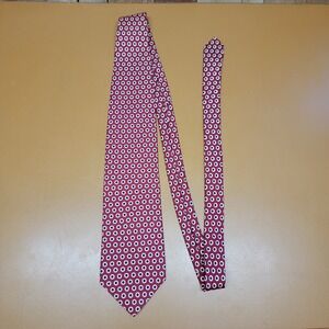 JSA Bank Executive Collection Red Silk Polka Dot Necktie Handmade Italy